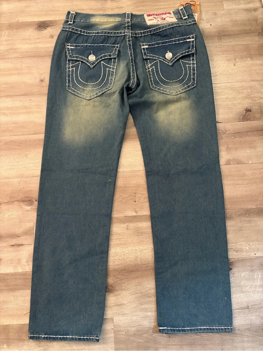 True Religion Men's Distressed Blue Relaxed Jeans